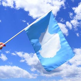 Antarctica Hand Waving Flag