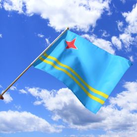 Aruba Hand Waving Flag