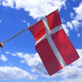 Denmark Hand Waving Flag