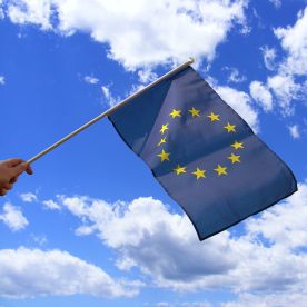 European Union Hand Waving Flag