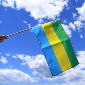 Gabon Hand Waving Flag