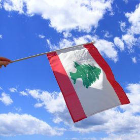 Lebanon Hand Waving Flag