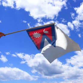 Nepal Hand Waving Flag