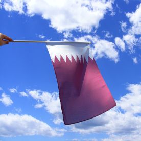 Qatar Hand Waving Flag