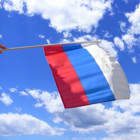 Russia Hand Waving Flag