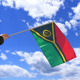 Vanuatu Hand Waving Flag