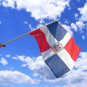 Dominican Republic Hand Waving Flag