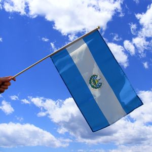 El Salvador Hand Waving Flag