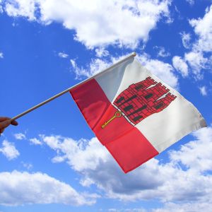 Gibraltar Hand Waving Flag