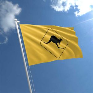 Kangaroo Road Sign Flag