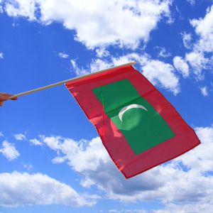 Maldives Hand Waving Flag