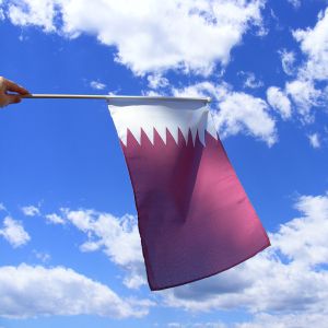 Qatar Hand Waving Flag