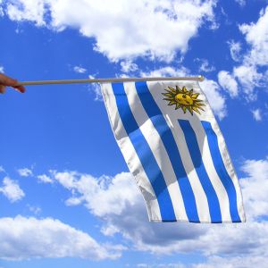Uruguay Hand Waving Flag