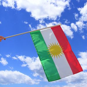 Kurdistan Hand Waving Flag