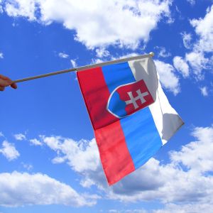 Slovakia Hand Waving Flag
