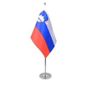 Slovenia table flag satin