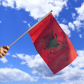 Albania Hand Waving Flag