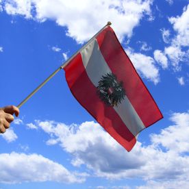 Austria Eagle Hand Waving Flag