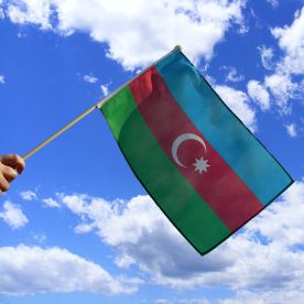 Azerbaijan Hand Waving Flag