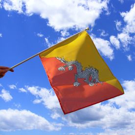 Bhutan Hand Waving Flag