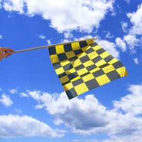 Black & Yellow Checkered Hand Flag