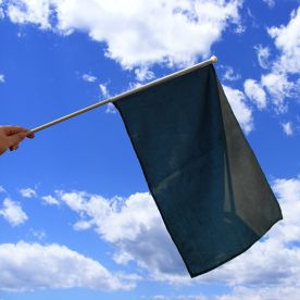 Plain Black Hand Waving Flag