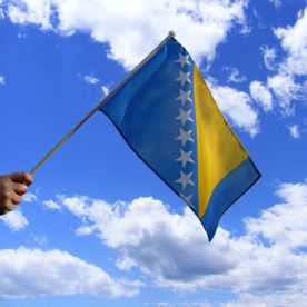 Bosnia Herzegovina Hand Waving Flag