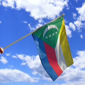 Comoros Hand Waving Flag