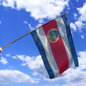 Costa Rica Hand Waving Flag