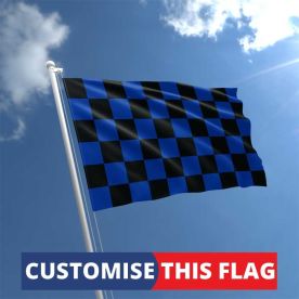 Custom Black & Blue Chequered Flag