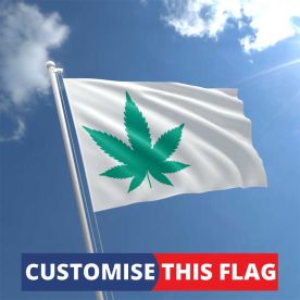 Custom Canabis Leaf Flag