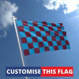 Custom Claret & Blue Chequered Flag