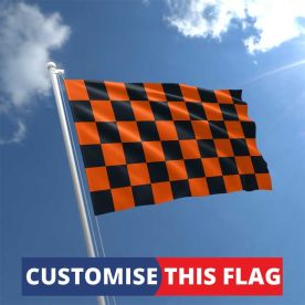 Custom Orange & Black Chequered Flag
