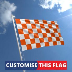Custom Orange & White Chequered Flag