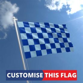 Custom Royal & Sky Blue Chequered Flag