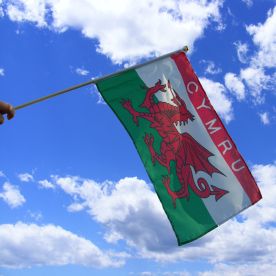 Cymru Hand Waving Flag