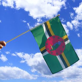 Dominica Hand Waving Flag