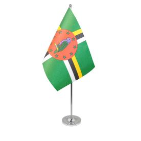 Dominica Table Flag Satin