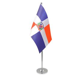 Dominican Republic table flag satin