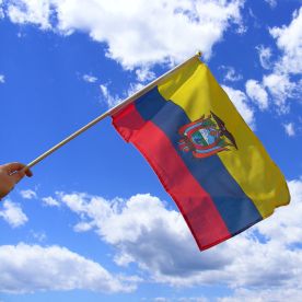 Ecuador Hand Waving Flag