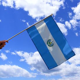 El Salvador Hand Waving Flag