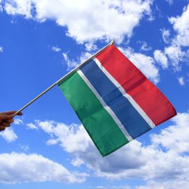 Gambia Hand Waving Flag