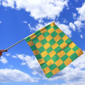 Green & Yellow Checkered Hand Flag