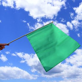 Green Hand Waving Flag