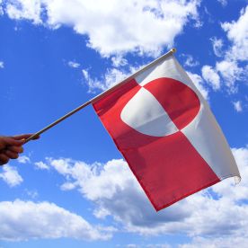 Greenland Hand Waving Flag
