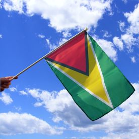Guyana Hand Waving Flag