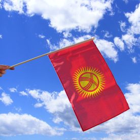 Kyrgyzstan Hand Waving Flag