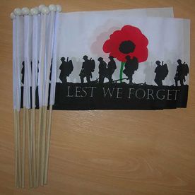 Lest We Forget Small Hand Flags