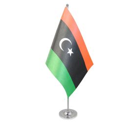 Libya table flag satin