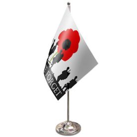 Lest We Forget Table Flag Satin